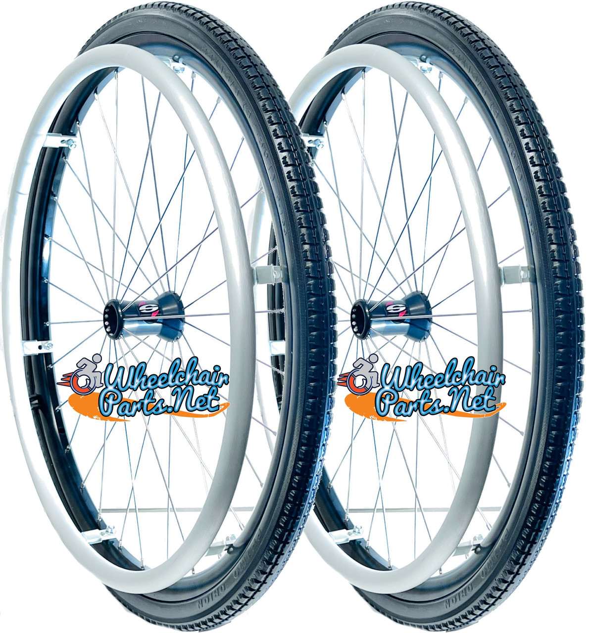 22" (501) SPINERGY 30 SPOKE REAR WHEEL WITH PRIMO SOLID HIGH REBOUND TIRE