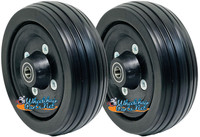 CW239 6x2 Caster Wheel With BLACK Rib Tire and 7/16" Bearings. Sold as Pair