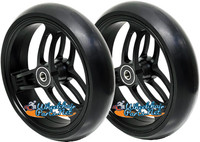  6x1 1/2" Sentinel Caster BLACK Wheel With Soft Polyurethane Tire & 5/16" Bearings