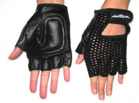 GL0XX- Push Gloves, Leather Padded  1/2 Fingers 1/2 Thumb