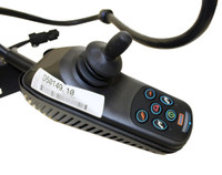View of a 70 Amp, 6 Button VSI Joystick Module w right angle connector, Part number (D50149)