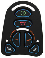 Front view of a 6 Button Keypad for a VR2 Joystick Module, Part number (P77910)