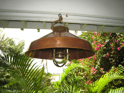 hanging marine nautical copper shade light