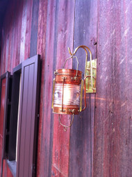 vintage copper hanging nautical anchor light- shown with custom built brackets(not included)