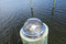 chrome round hooded marine piling dock light
