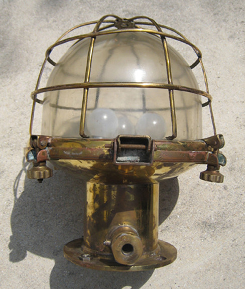 vintage caged nautical light