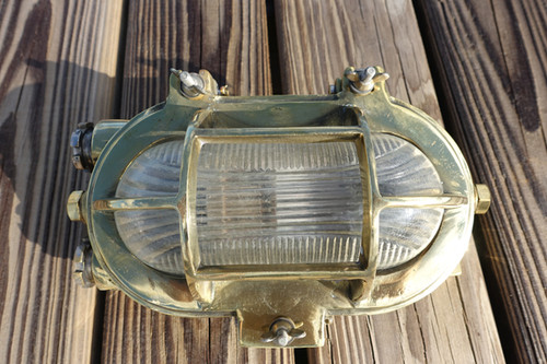 brass oval bulkhead light