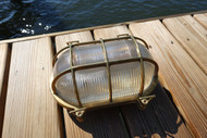 large brass oval nautical dock light