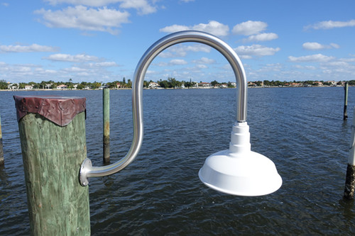 Aluminum wall mount small wharf pole light with dome shade