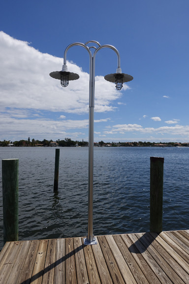 Marina dock lighting wharf pole