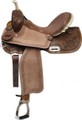 Double T Barrel Style Saddle with Brown Filigree Seat and Tooling 14, 15, 16in. 6563