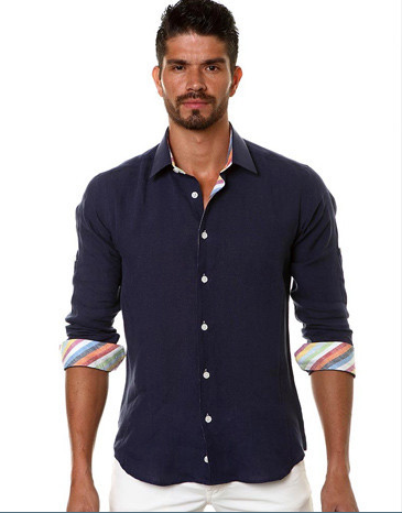 Jared Lang Button Down shirt MADW 053 Navy | Shop Boutique Flirt