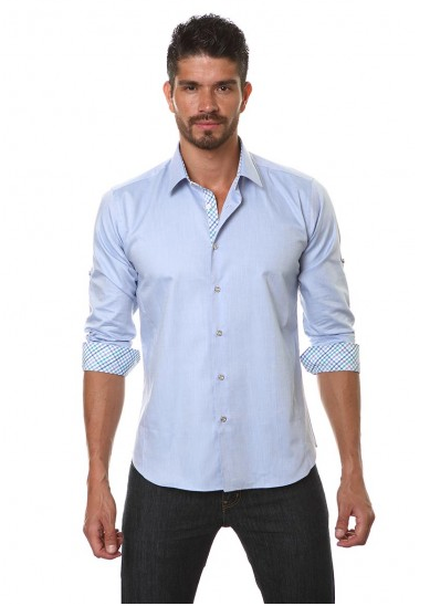 Jared Lang Button Down Shirt IBIW 030 Chambray Periwinkle | Shop ...