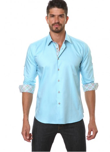Jared Lang Button Down Shirt IBIW 027 Chambray Light Blue | Shop ...
