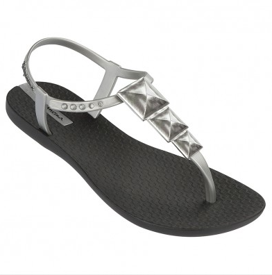 Ipanema Shoes Maya Flip Flops Black/Silver | Shop Boutique Flirt
