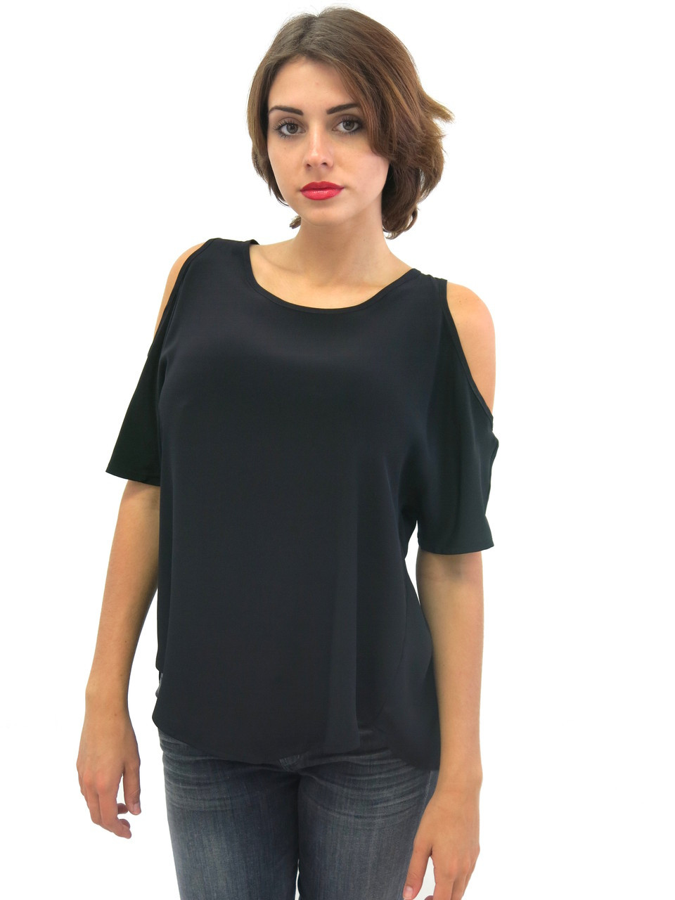 Karina Grimaldi Vesta Silk Zipper Top Black | Shop Boutique Flirt