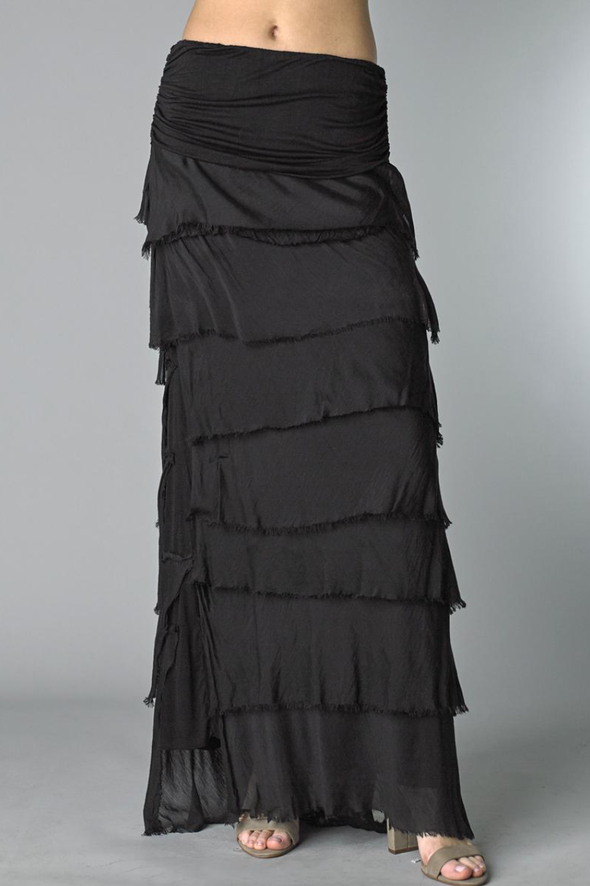 Tempo Paris Silk Maxi Skirt Black | Shop Boutique Flirt