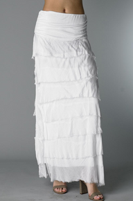 Tempo Paris Silk Maxi Skirt k221fn White