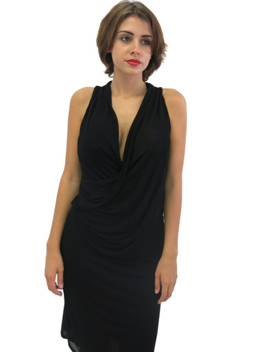 Heather Zip Back Cowl Dress Black | Shop Boutique Flirt