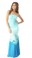 Sky Solanges Strapless Maxi Dress Blue Tie Dye