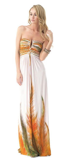 Sky Spiro Feather Print Maxi Dress Pink | Shop Boutique Flirt