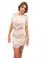 For Love and Lemons Grace Crop Short Sleeve Lace Top Off White