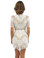 For Love and Lemons Grace Crop Short Sleeve Lace Top Off White