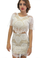 For Love and Lemons Grace Crop Short Sleeve Lace Top Off White