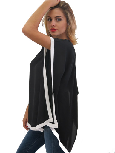 Elan Poncho Top Black