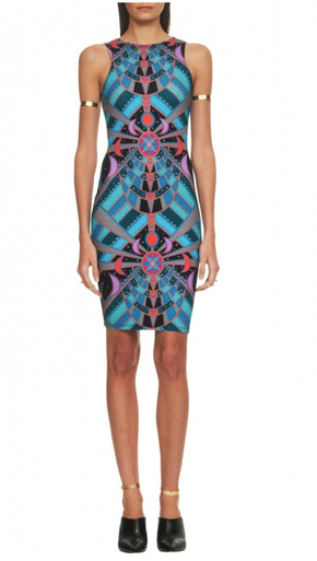 Mara Hoffman Slit Back Midi Dress Lunar Eclipse Teal Print
