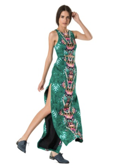 Mara Hoffman Cutout Column Maxi Dress Maristar Green | Shop Boutique Flirt