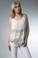 Tempo Paris Sleeveless Silk Top with Crochet Beige