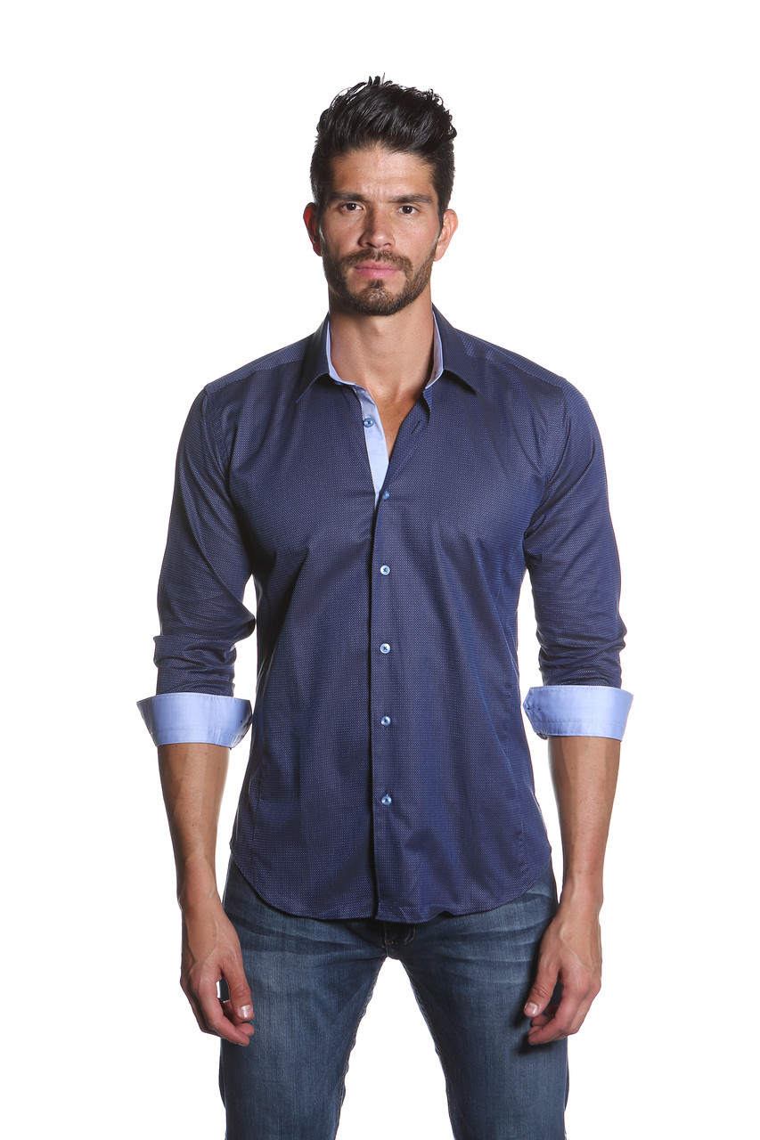Jared Lang Button Down Shirt Van 1121 Navy | Shop Boutique Flirt