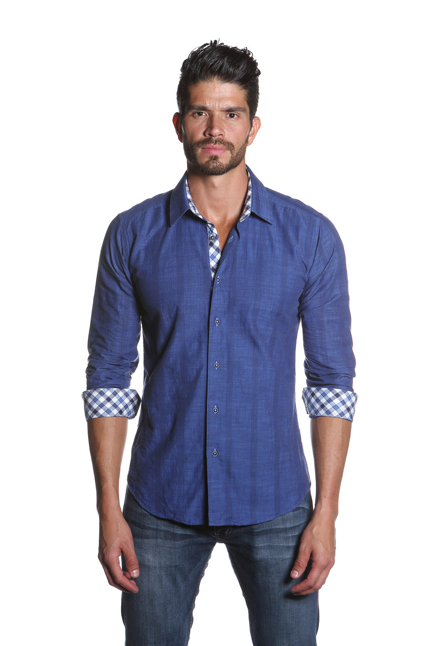 Jared Lang Button Down Linen Shirt Van 1164 Navy | Shop Boutique Flirt