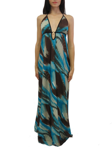 Donatella Corinne Maxi Dress Blue Print | Shop Boutique Flirt