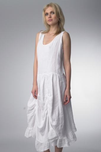Tempo Paris Linen Bubble Dress White