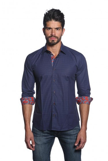 Chemise Homme Jared Long - Imprimé Carré Gris - 100% Coton - Taille XL