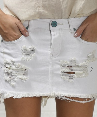 One Teaspoon Junkyard Mini Skirt Frost