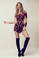 For Love and Lemons Vienna Mini Dress Burgundy with Slip