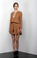 Karina Grimaldi Pilar Solid Mini Dress Camel