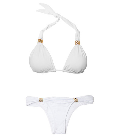 Vix Swimwear Solid White Bia Tube Bikini Set