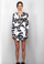 Karina Grimaldi Caro Print Mini Dress Cream Peony