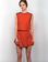 Karina Grimaldi Riley Solid Mini Dress Blood Red