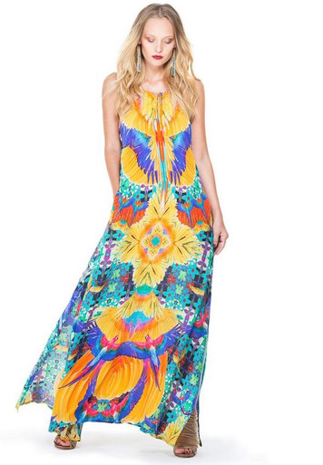 Parides Drawstring Maxi Dress Crochet Papaya | Shop Boutique Flirt
