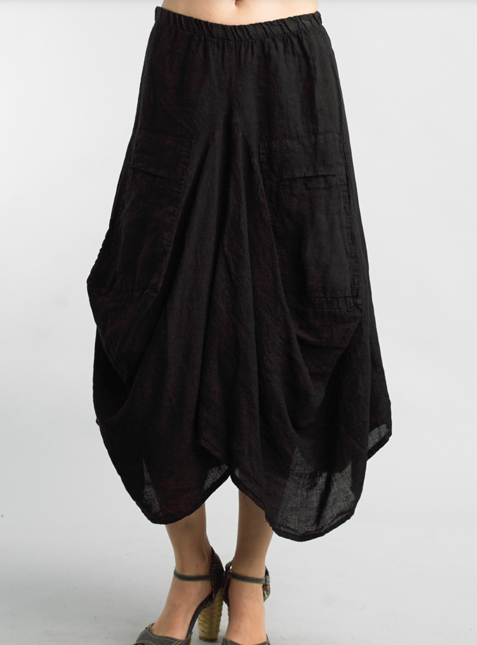 Tempo Paris Linen Skirt 712LA Black | Shop Boutique Flirt
