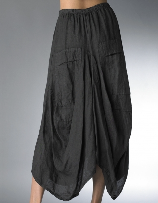 Tempo Paris Linen Skirt 712LA Gray | Shop Boutique Flirt