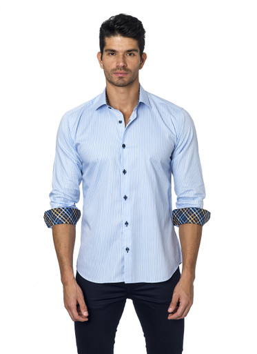 Jared Lang Button Down Shirt Tom 1134 Light Blue Stripe | Shop Boutique ...
