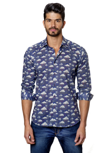 Jared Lang Button Down Shirt T-57 Cloud Print | Shop Boutique Flirt