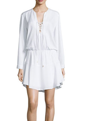 Karina Grimaldi Carol Solid Mini Dress White