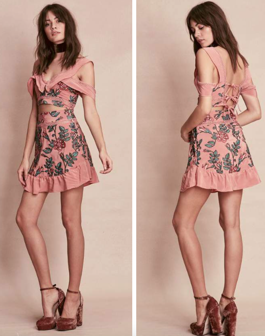 For Love and Lemons Mia Crop Top and Mini Skirt Set Mauve | Shop ...